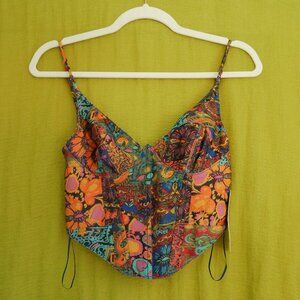 NWT Urban Outfitters Patterned Corset Top, size Small